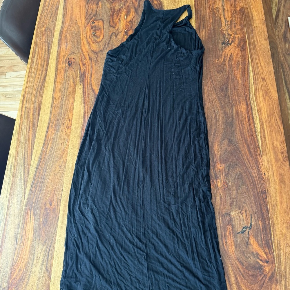 Gentle Fawn Womens Black High Neck Midi Bodycon Tank Dress L Racerback Stretch - Picture 8 of 8